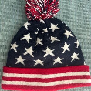 Patriotic Star Beanie - Navy and Red
